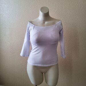 NWOT Soft Surroundings Underwire 3/4 Sleeve Tee Top Size 36C White